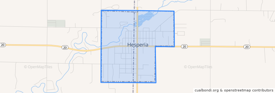 Mapa de ubicacion de Hesperia.