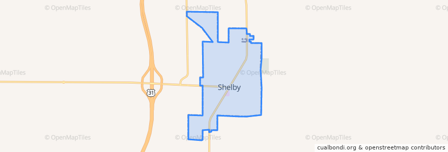 Mapa de ubicacion de Shelby.