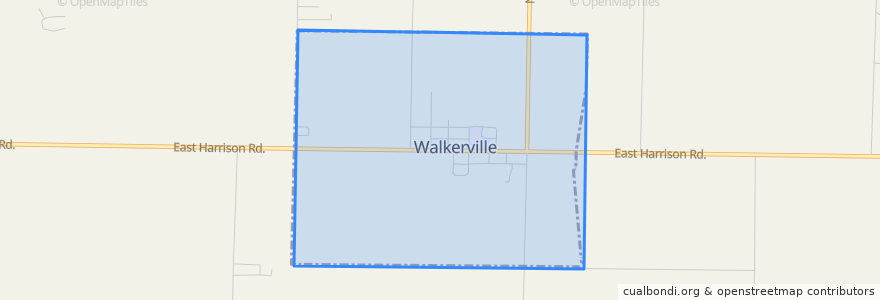 Mapa de ubicacion de Walkerville.