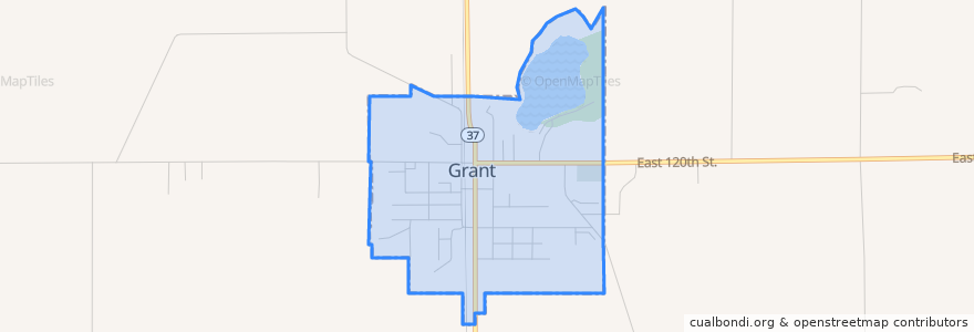 Mapa de ubicacion de Grant.