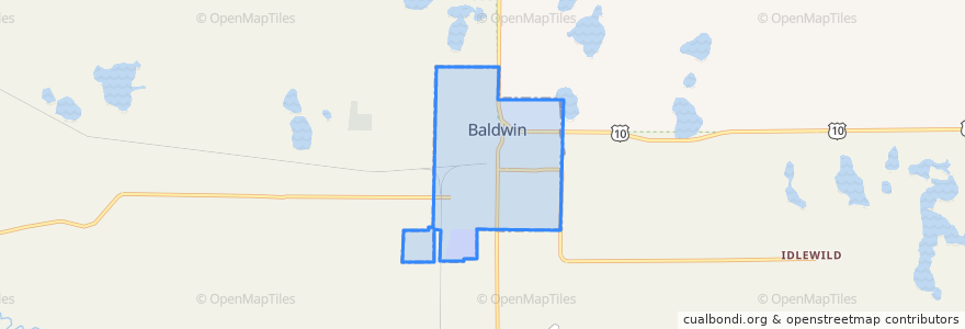 Mapa de ubicacion de Baldwin.