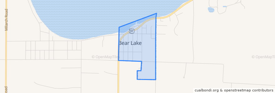 Mapa de ubicacion de Bear Lake.