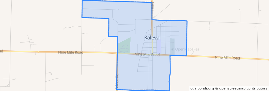 Mapa de ubicacion de Kaleva.