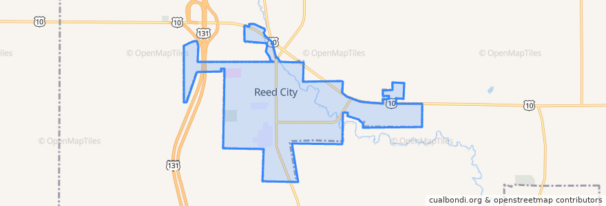 Mapa de ubicacion de Reed City.