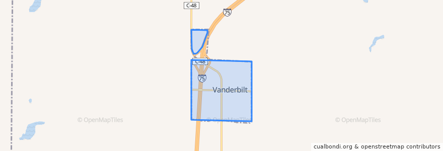 Mapa de ubicacion de Vanderbilt.