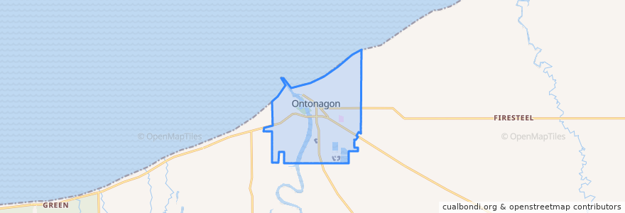 Mapa de ubicacion de Ontonagon.