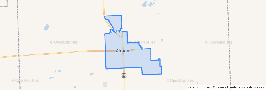 Mapa de ubicacion de Almont.