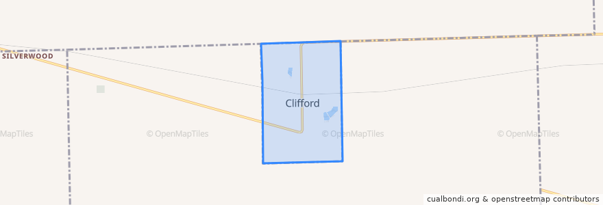 Mapa de ubicacion de Clifford.