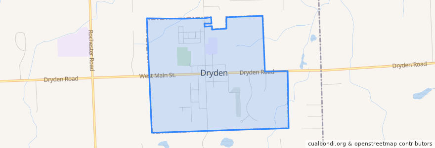 Mapa de ubicacion de Dryden.