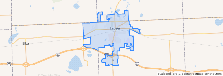 Mapa de ubicacion de Lapeer.