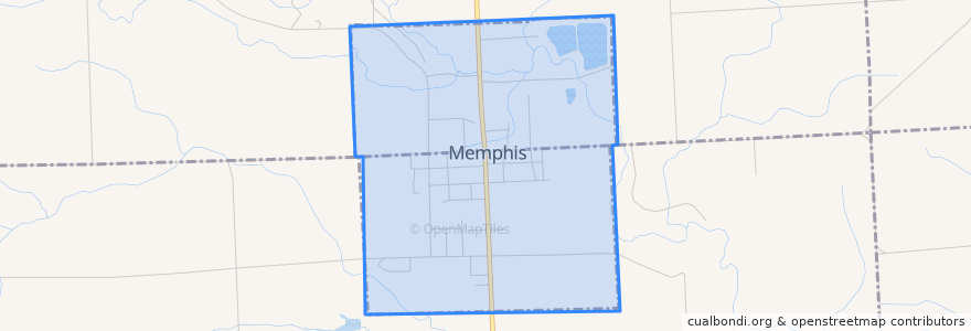 Mapa de ubicacion de Memphis.