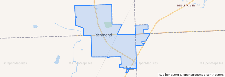 Mapa de ubicacion de Richmond.