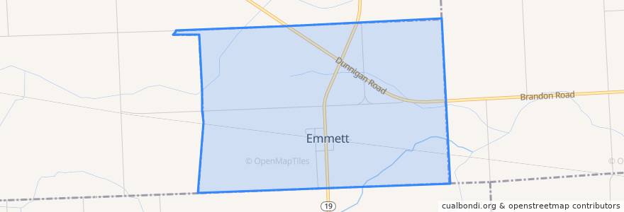 Mapa de ubicacion de Emmett.