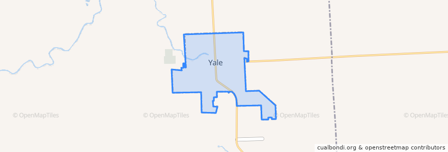 Mapa de ubicacion de Yale.