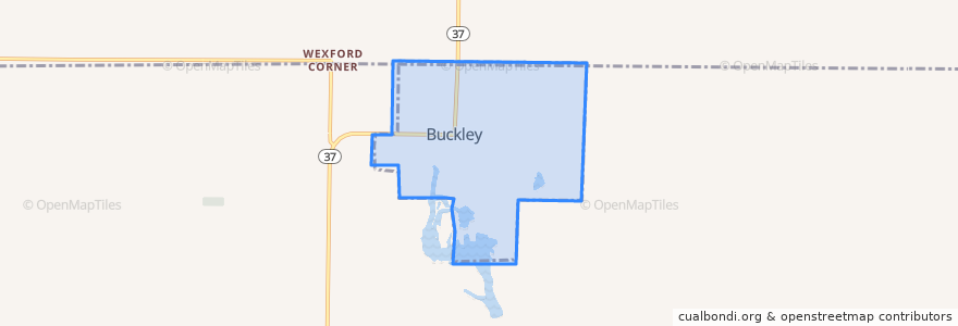 Mapa de ubicacion de Buckley.