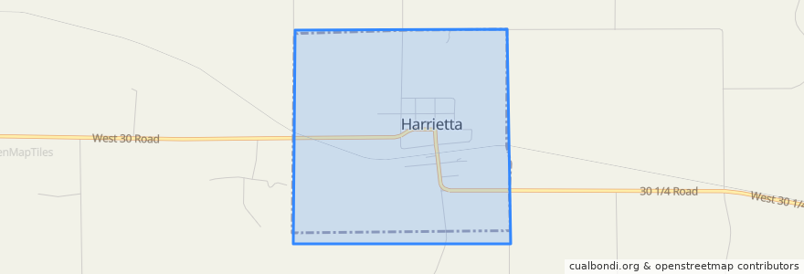 Mapa de ubicacion de Harrietta.