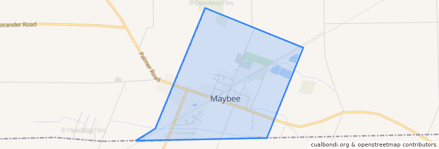 Mapa de ubicacion de Maybee.