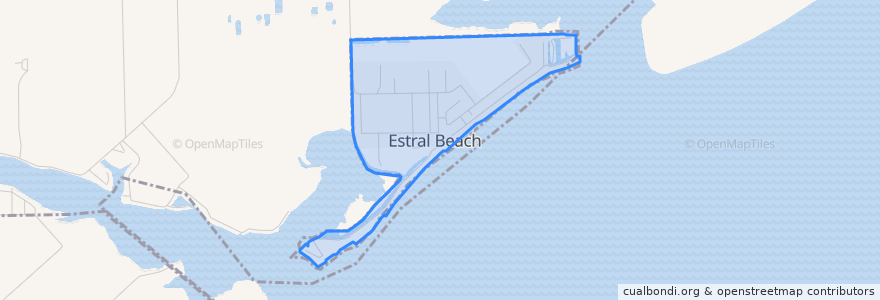 Mapa de ubicacion de Estral Beach.