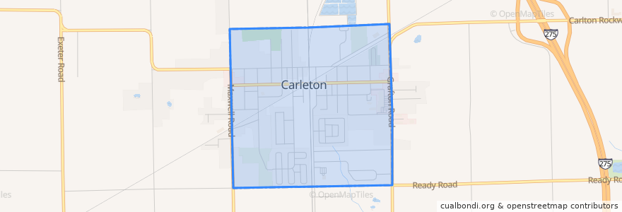 Mapa de ubicacion de Carleton.