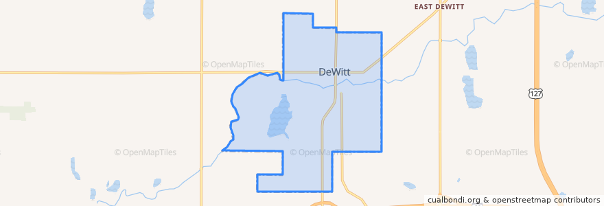 Mapa de ubicacion de DeWitt.