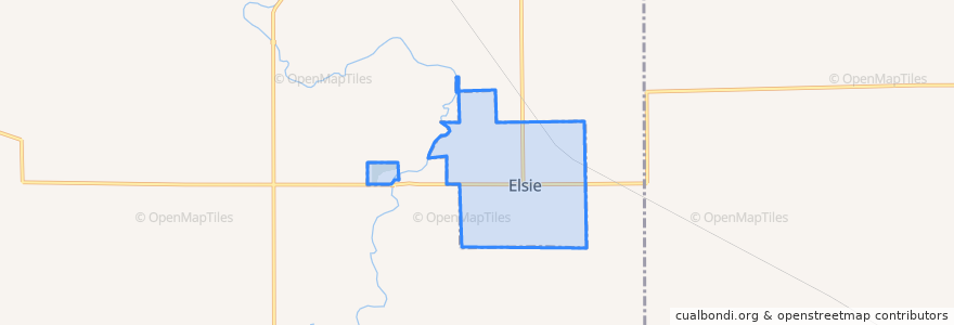 Mapa de ubicacion de Elsie.