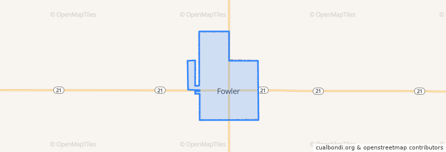 Mapa de ubicacion de Fowler.