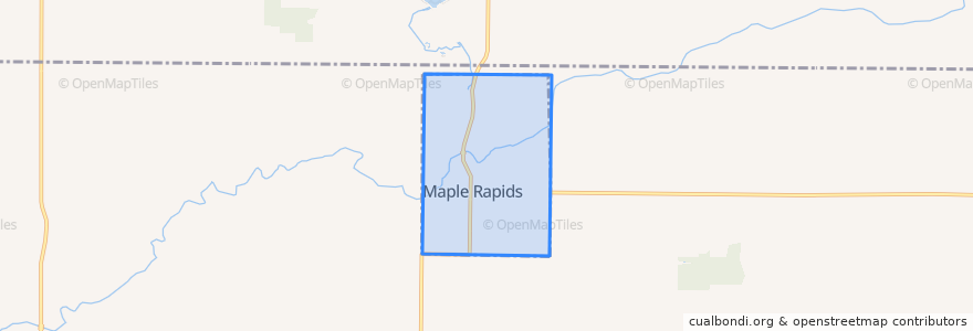 Mapa de ubicacion de Maple Rapids.