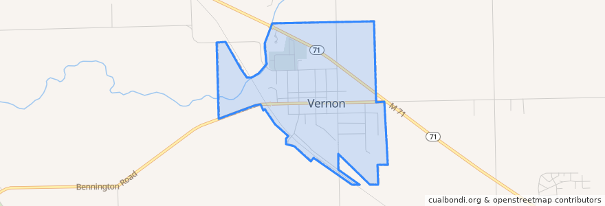 Mapa de ubicacion de Vernon.