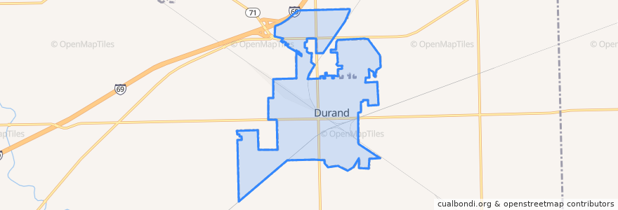 Mapa de ubicacion de Durand.