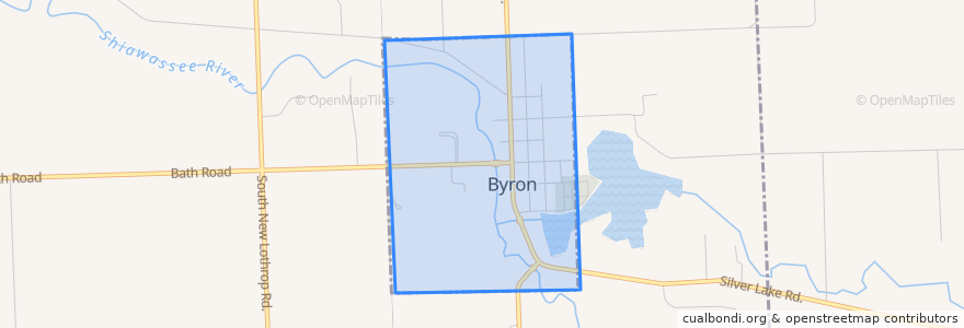 Mapa de ubicacion de Byron.