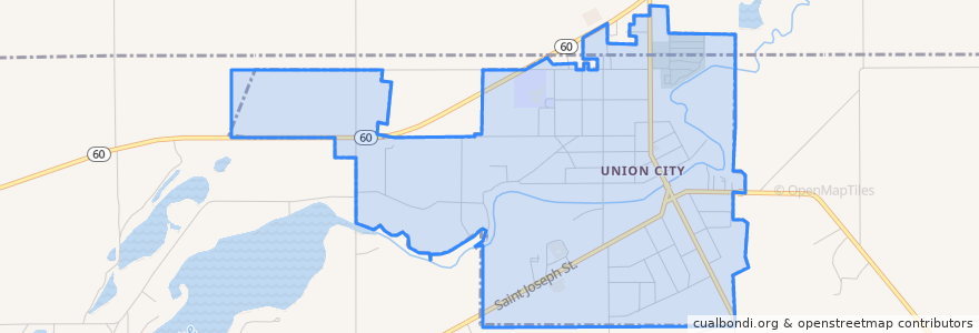 Mapa de ubicacion de Union City.