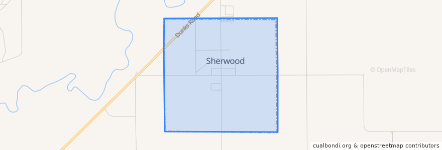 Mapa de ubicacion de Sherwood.