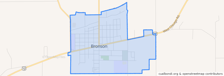 Mapa de ubicacion de Bronson.