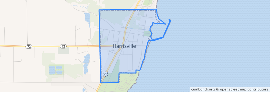 Mapa de ubicacion de Harrisville.