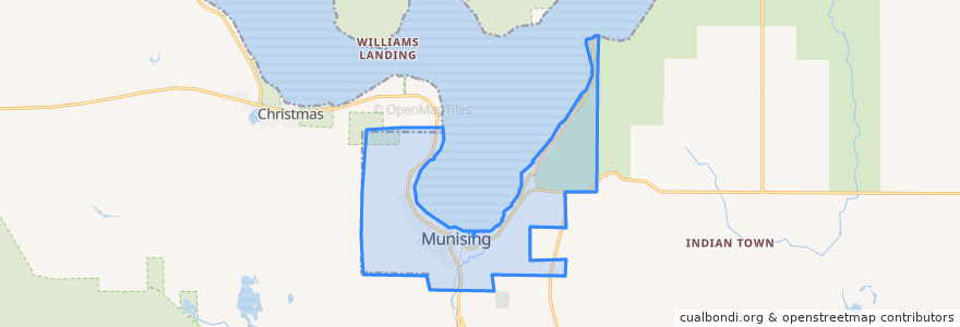 Mapa de ubicacion de Munising.