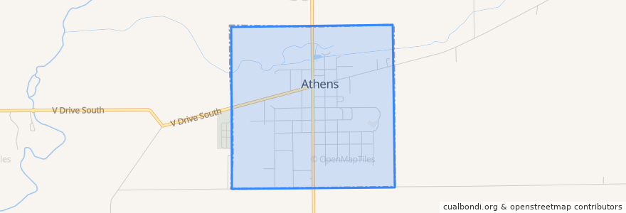 Mapa de ubicacion de Athens.