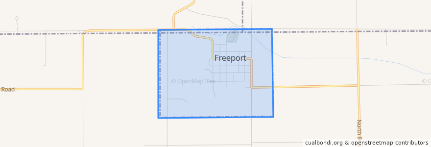 Mapa de ubicacion de Freeport.