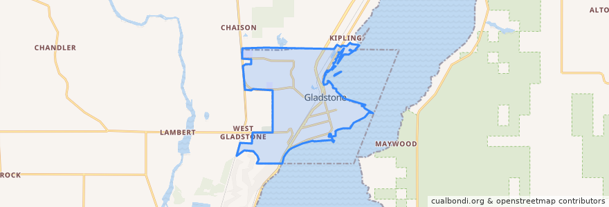 Mapa de ubicacion de Gladstone.