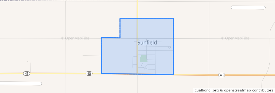 Mapa de ubicacion de Sunfield.