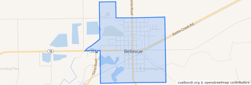 Mapa de ubicacion de Bellevue.