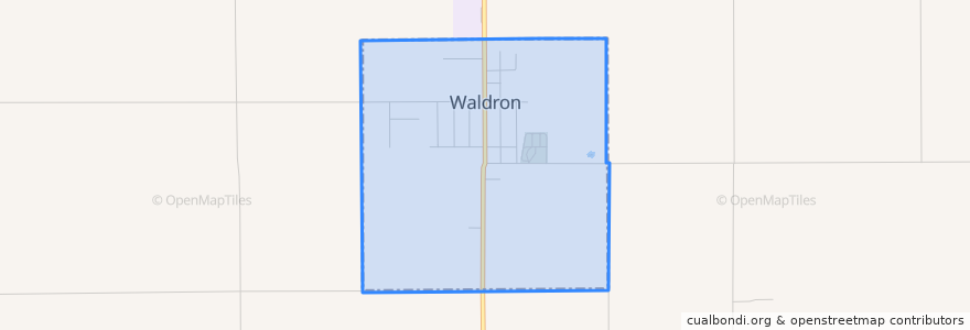 Mapa de ubicacion de Waldron.