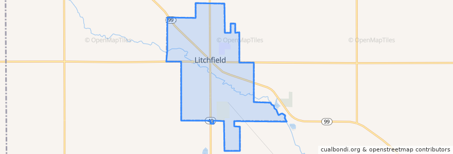 Mapa de ubicacion de Litchfield.