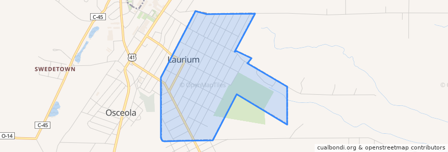 Mapa de ubicacion de Laurium.