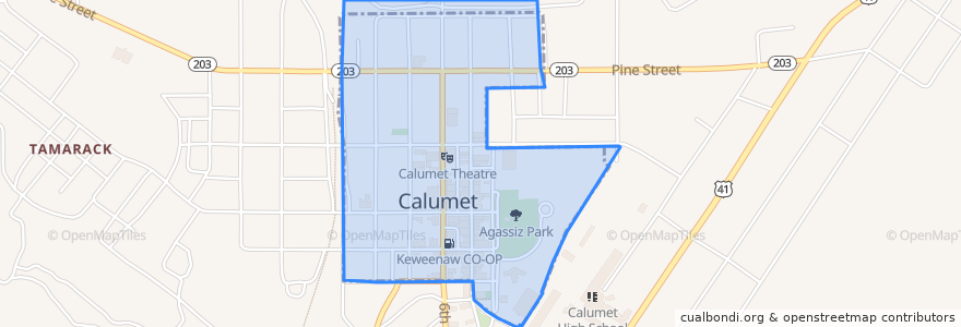 Mapa de ubicacion de Calumet.