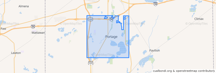 Mapa de ubicacion de Portage.