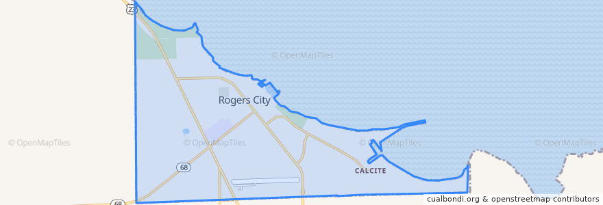 Mapa de ubicacion de Rogers City.