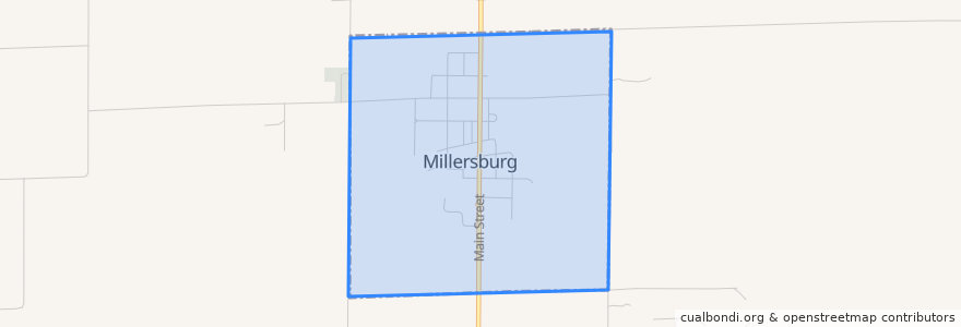 Mapa de ubicacion de Millersburg.