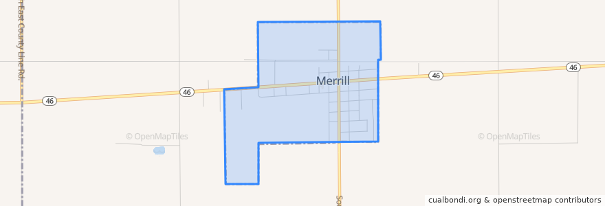 Mapa de ubicacion de Merrill.