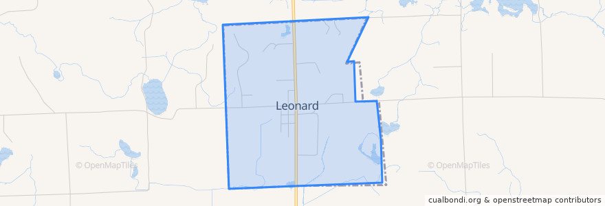 Mapa de ubicacion de Leonard.