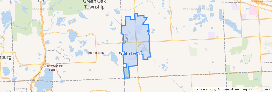 Mapa de ubicacion de South Lyon.